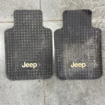 Cj Yj Tj Lj For Jeep Logo Front Floor Mats In Black Pair Rubber Used. Fixed Price $50.00.