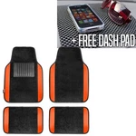 Carpet Floor Mats With Orange Trim Fit Most Car, Truck, Suv Van Free Dash Pad. Fixed Price $32.99.