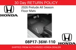 Genuine Oem Honda 2026 Prelude All Season Floor Mats Set 08P17-36W-110. Fixed Price $185.71.