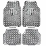 Bdk Progrid Vibrant Universal Auto Car Floor Mats 4PC Pvc Liners Metallic Silver. Fixed Price $29.98.