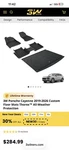 3W Floor Mats & Cargo Liner For Porsche Cayenne 2019-2025 All Weather Tpe. Fixed Price $195.00.