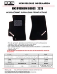 Hks For Toyota JZA80 Supra Front Floormat Set (lhd) Part 51007-AK435. Fixed Price $171.99.