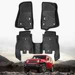 Mkr, Stain-resistant Tre Floor Mats Black Set Of 3 For Jeep Wrangler Yl 2018-25. Fixed Price $85.90.