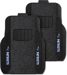 13787 Nfl New England Patriots 2-PC Deluxe Car Mat Set Black 21"X27". Fixed Price $88.89.