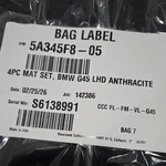Brand New, Still Original Package 4PC Mat Set, Bmw G45 Lhd Anthracite. Fixed Price $70.00.