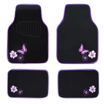 Car Pass Embroidery Butterfly And Flower Floor Mats, Purple Mat.... Fixed Price $43.85.