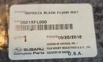 Subaru J501SFL000 Black Floor Mat 2018 Impreza. Fixed Price $65.00.