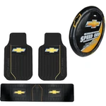 New 4PCS Chevy Elite Style Car Truck Front Rear Floor Mats Steering Wheel Cover. Fixed Price $96.70.