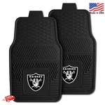 Fanmats 8774 Las Vegas Raiders 2-PIECE Heavy Duty Vinyl Car Set, Front Row. Fixed Price $62.99.