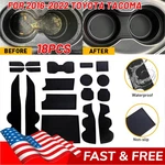 Cup And Door Center Console Liner Insert Black Trim For 2016-2022 Toyota Tacoma. Fixed Price $18.04.