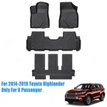Floor Mats Liner For 2014-2019 Toyota Highlander 8 Seats Tpe 3D Model Black. Fixed Price $72.49.