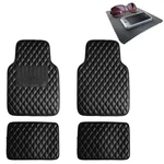 Universal Leather Floor Mats For Auto Diamond Pattern Carbon Black W/ Dash. Fixed Price $27.99.