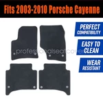 Front & Rear Floor Mats Carpet Waterproof Black Velour For 03-10 Porsche Cayenne. Fixed Price $33.09.