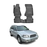 Subaru Forester 03-08 Omac 6898444 Classic 1ST & 2ND Row Black Floor Mat Set. Fixed Price $79.99.