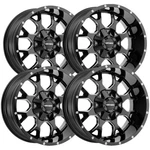 (4) Mayhem 8015 Warrior 20X9 5X5.5"/5X150 +18 Black/milled Wheels Rims 20" Inch. Fixed Price $1299.96.