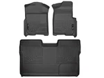 Husky Weatherbeater Floor Liners Fit 09-14 Ford F150 Supercrew FRONT/2ND 3PC Blk. Fixed Price $127.49.