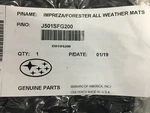2008-2014 Subaru All Weather Rubber Floor Mats Forester Impreza J501SFG200 Oem. Fixed Price $88.99.