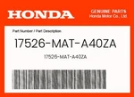 Honda Genuine 17526-MAT-A40ZA. Fixed Price $19.80.