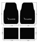 New! 1964-1974 Barracuda Black Floor Mats W/silver 'cuda Embroidered Logo Set. Fixed Price $180.99.
