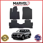 For Hyundai Santa Fe 2019-2024 Black All Weather Floor Mats Set Front & Back. Fixed Price $49.00.