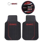 New 4PC Set Gmc Truck Suv Front Rubber Floor Mats Steering Wheel Cover Keychain. Fixed Price $70.30.