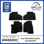 Oem 2021-2025 Cadillac Escalade/esv Carpet Floor Mats Black Gm 84665250. Fixed Price $57.41.