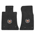 2013+ Cadillac 2PC Ebony Black Velourtex Floor Mats - Crest & Wreath Logo. Fixed Price $138.99.