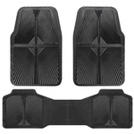 Car Pass Rubber Floor Mats, All Weather Waterproof Full Set, Black. Fixed Price $37.99.