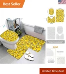 Cute Rubber Ducks Bathroom Rugs Set Mat Toilet Cover Non Slip Microfiber.... Fixed Price $55.02.
