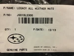 2000-2004 Subaru Legacy Outback 03-06 Baja All Weather Floor Mats Rubber New Oem. Fixed Price $68.99.