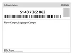 Genuine Bmw Floor Carpet, Luggage Compar 51-48-7-362-862 New. Fixed Price $317.51.