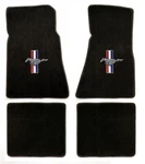 New! 1969 - 1973 Black Carpet Floor Mats Mustang Embroidered Running Horse Logo. Fixed Price $158.90.