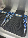 Vintage Racing Nos Floor Mats Series Blue Flames Plasticolor Used. Fixed Price $150.39.