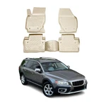 Omac Floor Mats Liner For Volvo XC70 2008-2016 Beige Tpe All-weather 4 Pcs. Fixed Price $70.39.