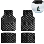 Universal Leather Floor Mats For Car Auto Diamond Pattern Black W/ Free Gift. Fixed Price $27.99.