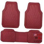 Heavy Duty Rubber Car Floor Mats, Waterproof Universal Trim-to All Wine Red. Fixed Price $50.00.