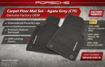Genuine Porsche Set Foot Mats Carpeted Lhd Agate Grey 98155161310C75 (l). Fixed Price $85.30.