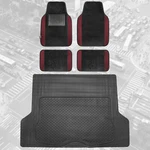 Fh Group Universal Fit Burgundy/black Carpet Floor Mats W/ Rubber Cargo. Fixed Price $46.73.