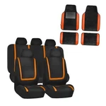 Fh Group Unique Flat Cloth Seat Covers With Premium Carpet Floor Mats- Orange. Fixed Price $83.46.