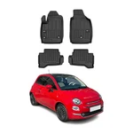 For Fiat 500 2013-2019 Omac 2548455 Premium 1ST & 2ND Row Black Floor Mat Set. Fixed Price $99.99.