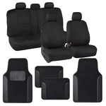 Bdk Polypro Black Seat Covers Full Set With Matching Carpet Floor Mats - .... Fixed Price $80.00.
