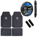 New 7PCS Dodge Ram Gray Logo Car Truck Rubber Floor Mats Steering Wheel Cover. Fixed Price $84.38.
