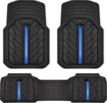 Rubber Floor Mats For Cars, Full Sets Black Blue. Fixed Price $64.95.