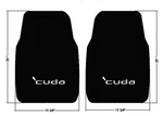 New! 1964 - 1974 Barracuda Black Floor Mats W/silver 'cuda Embroidered Logo Pair. Fixed Price $138.99.