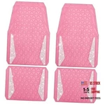 Bling Diamond Car Mats Rubber Floor Full Set Anti-slip 3D Pink. Fixed Price $54.50.