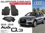 Genuine Audi Q3 All Weather Front + Rear Floor Mat Set Rubber Black Oem. Fixed Price $227.28.