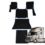 Floor Mat Set For Volvo Vnl 860 Models 2019-2024 (black/blue). Fixed Price $220.00.