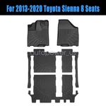 For 2013-2020 Toyota Sienna 8 Seats Tpe Floor Mats Liners 3D Model Front & Rear. Fixed Price $142.19.