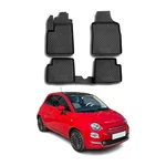 Omac Floor Mats Liner For Fiat 500C 2012-2019 Black Tpe All-weather 4 Pcs. Fixed Price $79.99.