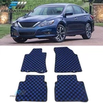 Fits 2013-2018 Nissan Altima Sedan Checkered Carpets Floor Mats Black Blue. Fixed Price $49.99.